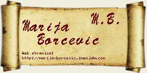 Marija Borčević vizit kartica